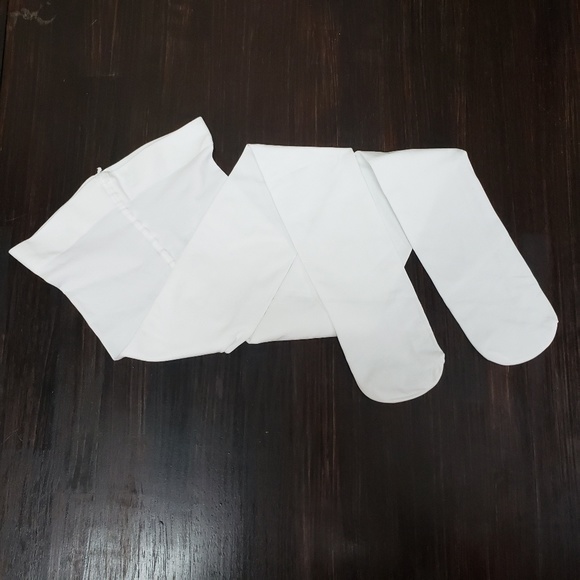 Dancina Footed Ballet Tights-Girls 6-8 White - Picture 3 of 3